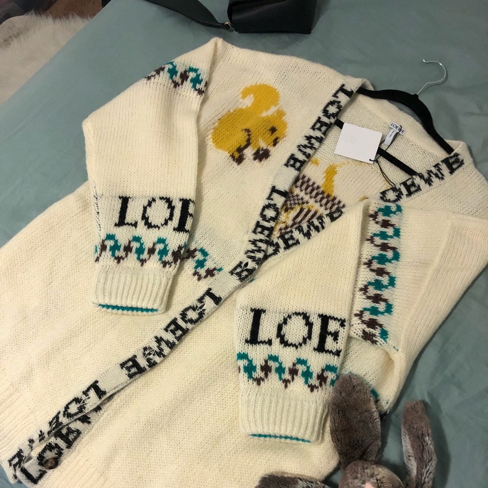 Loewe Squirrels Cardigan Off-White
